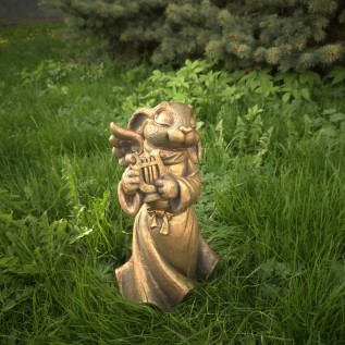 Садовая фигура "Зайка ангел Алирия" (золото)