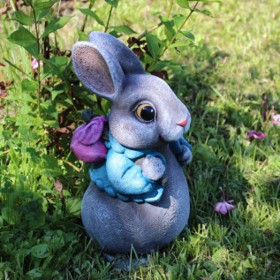 Садовая фигура "Кролик Пу" пухлик серый