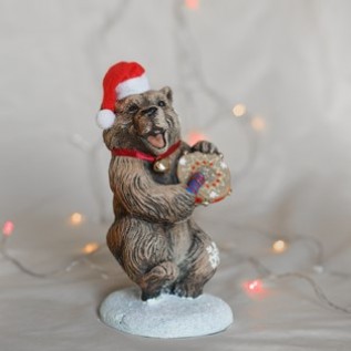 Фигура "Медведь с бубном новогодний"